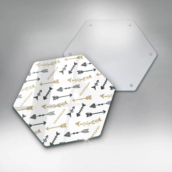 Skärbräda glas sexhörning Boho pilar mönster