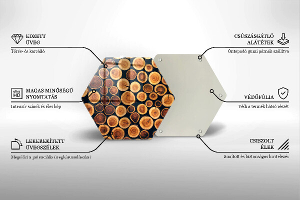 Skärbräda glas sexhörning Trästubbar