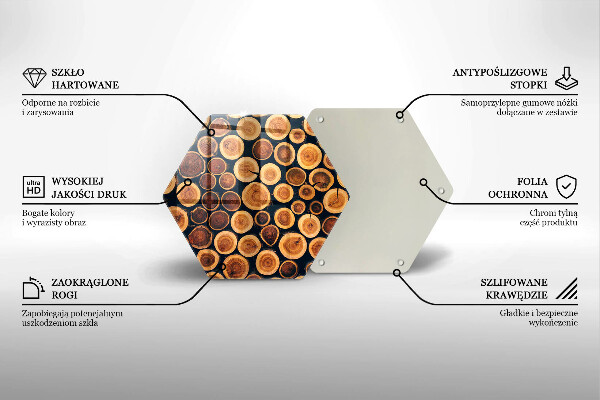 Skärbräda glas sexhörning Trästubbar