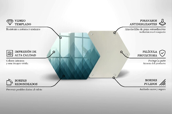 Skärbräda glas sexhörning Abstrakta berg