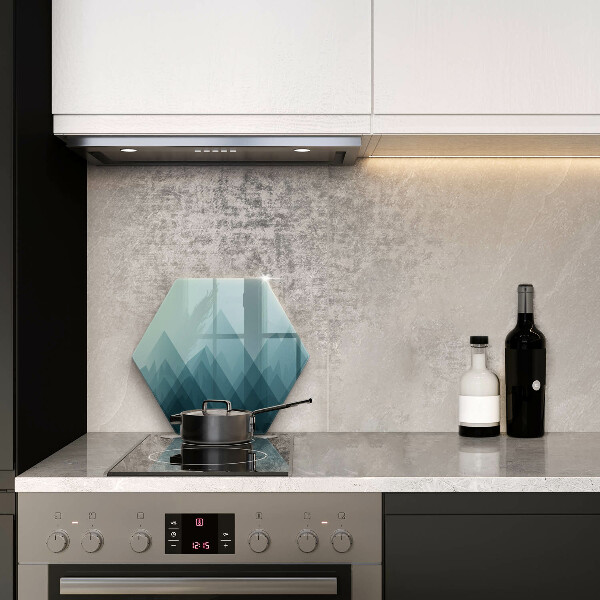 Skärbräda glas sexhörning Abstrakta berg