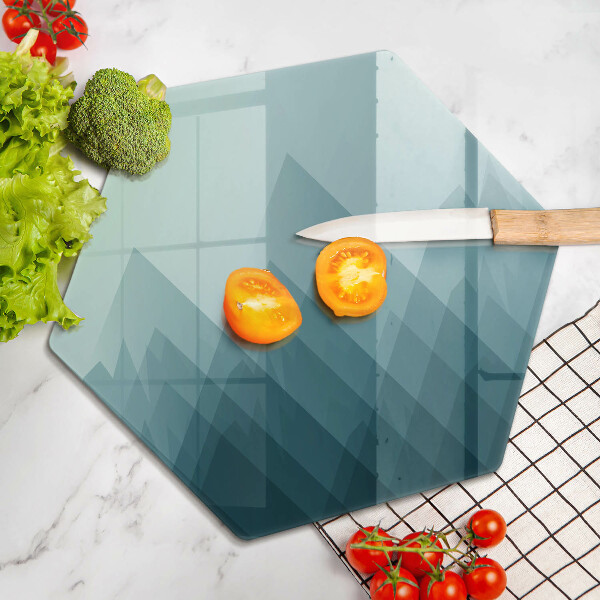 Skärbräda glas sexhörning Abstrakta berg