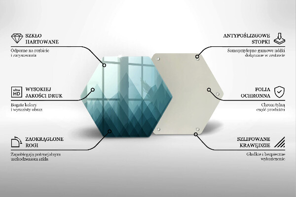 Skärbräda glas sexhörning Abstrakta berg