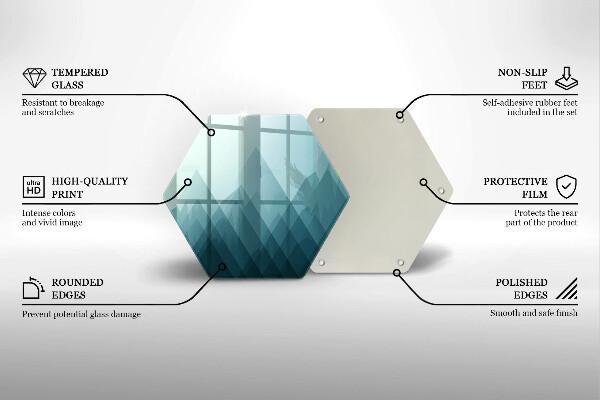 Skärbräda glas sexhörning Abstrakta berg