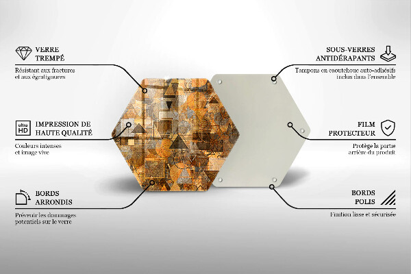 Skärbräda glas sexhörning Seamless mönster av geometriska figurer