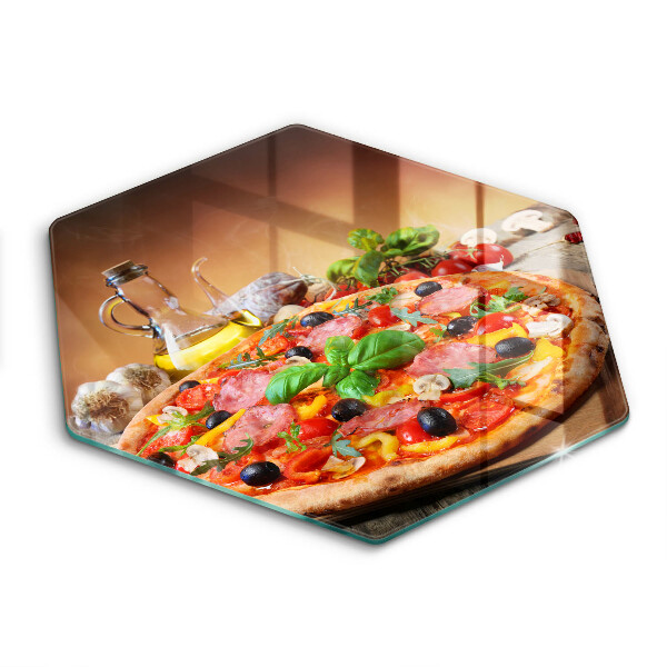 Skärbräda glas sexhörning Italiensk pizza