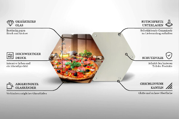 Skärbräda glas sexhörning Italiensk pizza