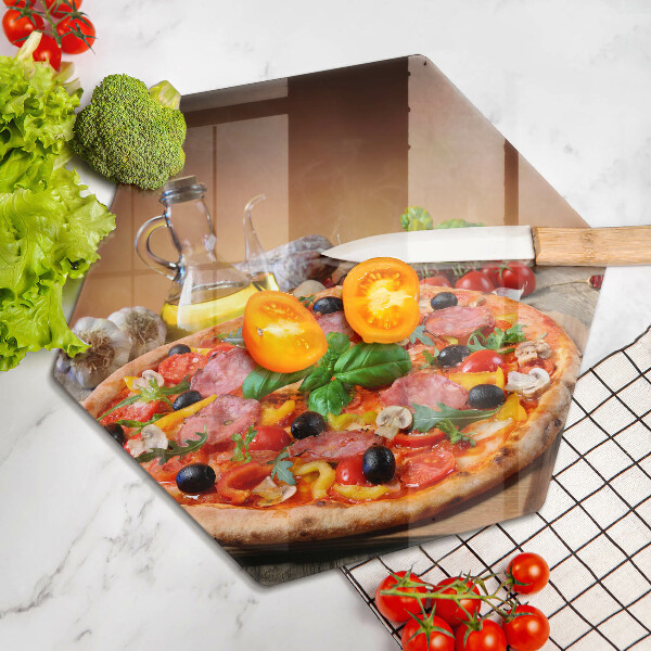 Skärbräda glas sexhörning Italiensk pizza