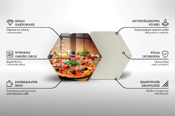 Skärbräda glas sexhörning Italiensk pizza