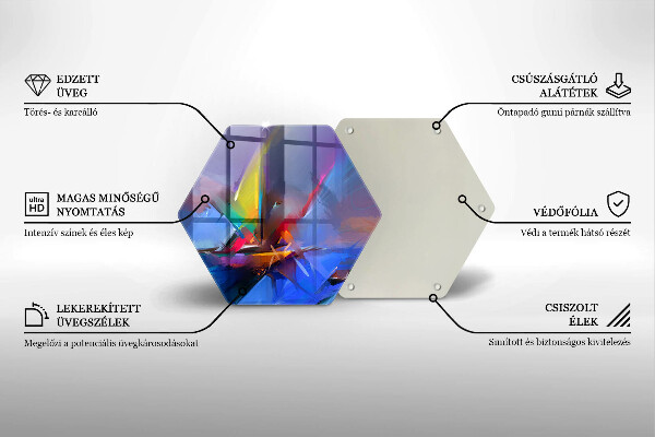 Skärbräda glas sexhörning Målad abstraktion