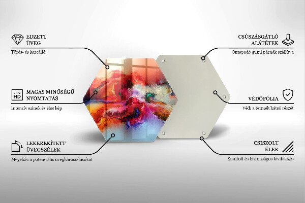 Skärbräda glas sexhörning Rökig abstraktion