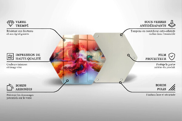 Skärbräda glas sexhörning Rökig abstraktion