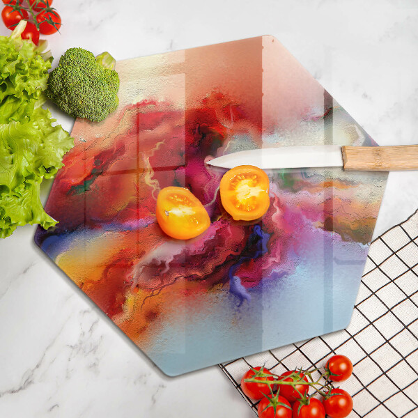 Skärbräda glas sexhörning Rökig abstraktion