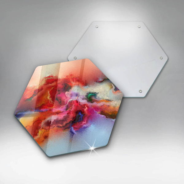 Skärbräda glas sexhörning Rökig abstraktion