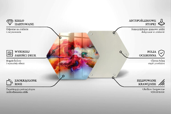 Skärbräda glas sexhörning Rökig abstraktion