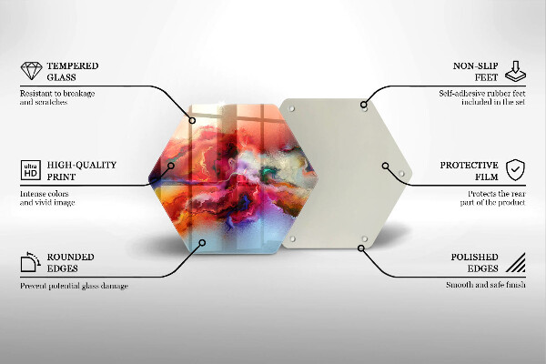 Skärbräda glas sexhörning Rökig abstraktion