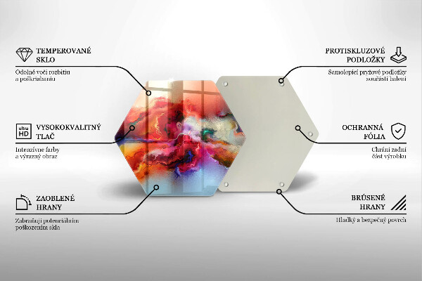 Skärbräda glas sexhörning Rökig abstraktion