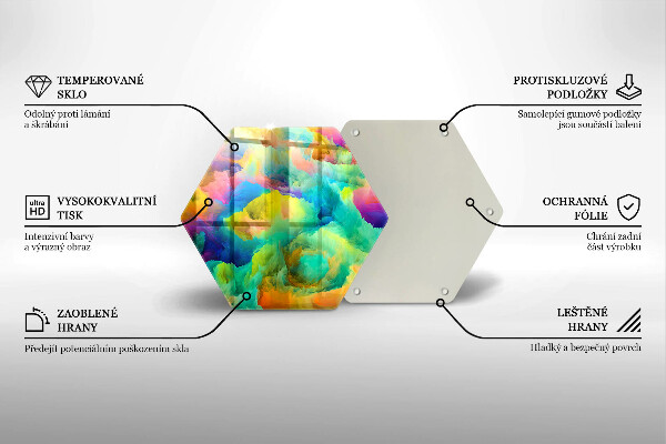 Skärbräda glas sexhörning Färgglad abstraktion
