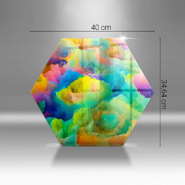 Skärbräda glas sexhörning Färgglad abstraktion