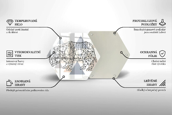 Skärbräda glas sexhörning Line art noshörning