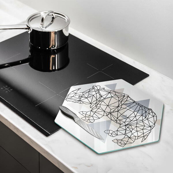 Skärbräda glas sexhörning Line art noshörning