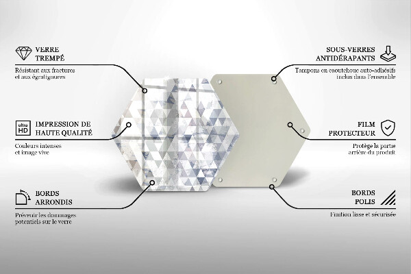 Skärbräda glas sexhörning Trianglar mönster