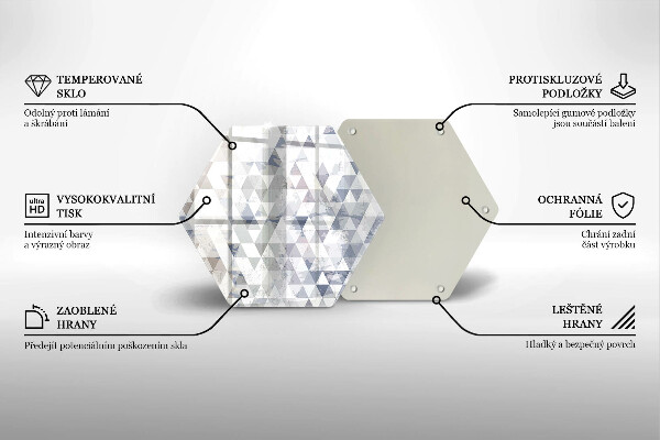 Skärbräda glas sexhörning Trianglar mönster