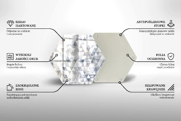 Skärbräda glas sexhörning Trianglar mönster