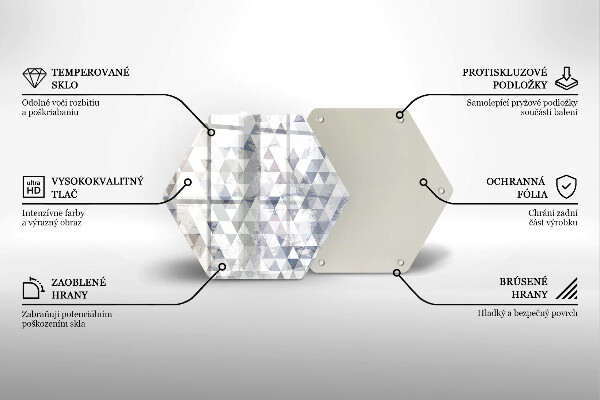 Skärbräda glas sexhörning Trianglar mönster
