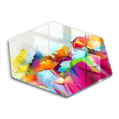 Skärbräda glas sexhörning Målade blommor