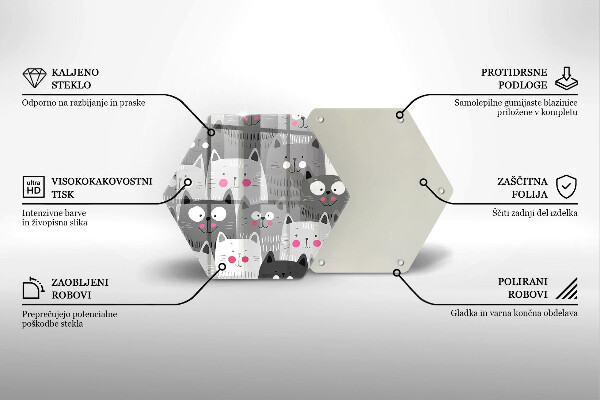 Skärbräda glas sexhörning Katter illustration