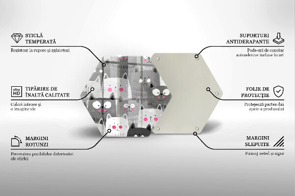 Skärbräda glas sexhörning Katter illustration