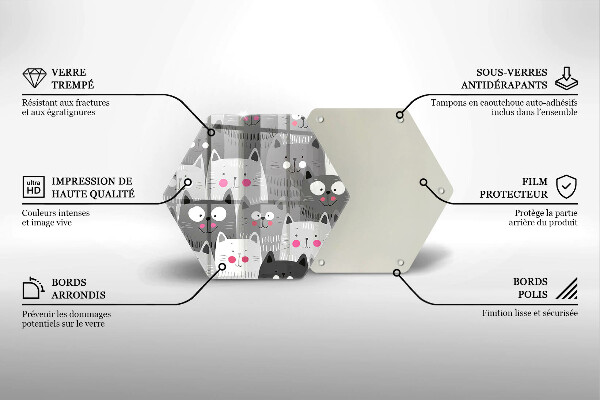 Skärbräda glas sexhörning Katter illustration