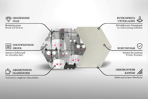 Skärbräda glas sexhörning Katter illustration