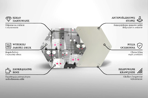 Skärbräda glas sexhörning Katter illustration