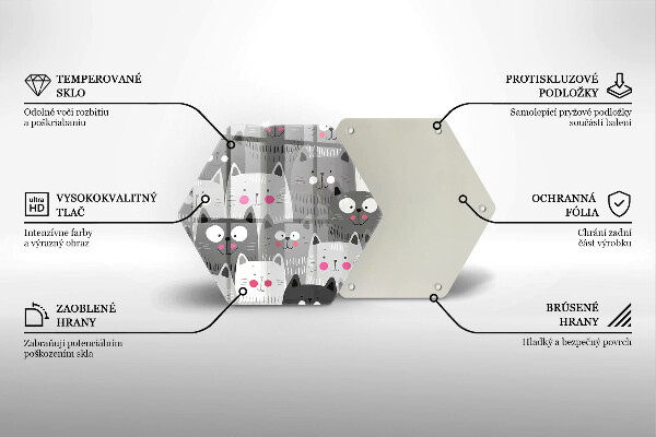 Skärbräda glas sexhörning Katter illustration
