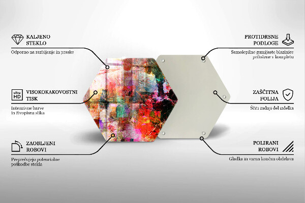 Skärbräda glas sexhörning Måla abstraktion