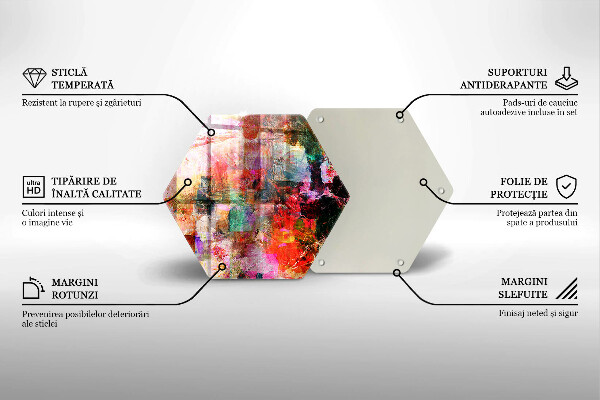 Skärbräda glas sexhörning Måla abstraktion