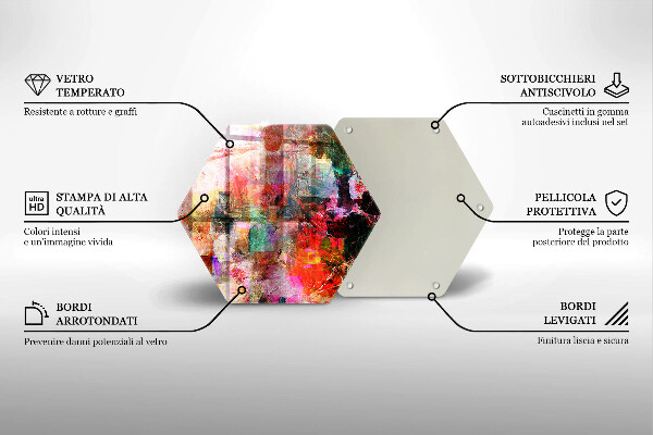 Skärbräda glas sexhörning Måla abstraktion