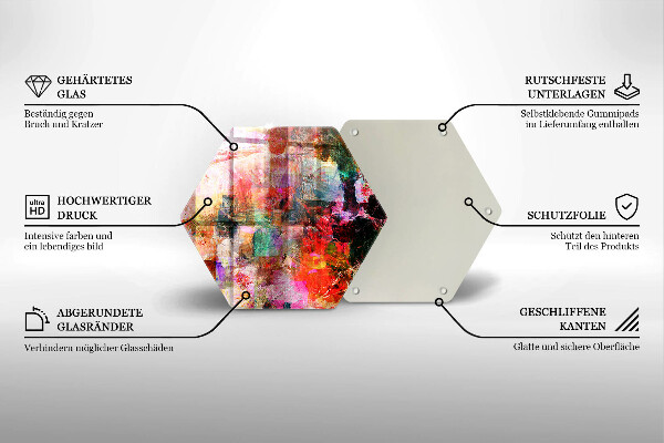 Skärbräda glas sexhörning Måla abstraktion