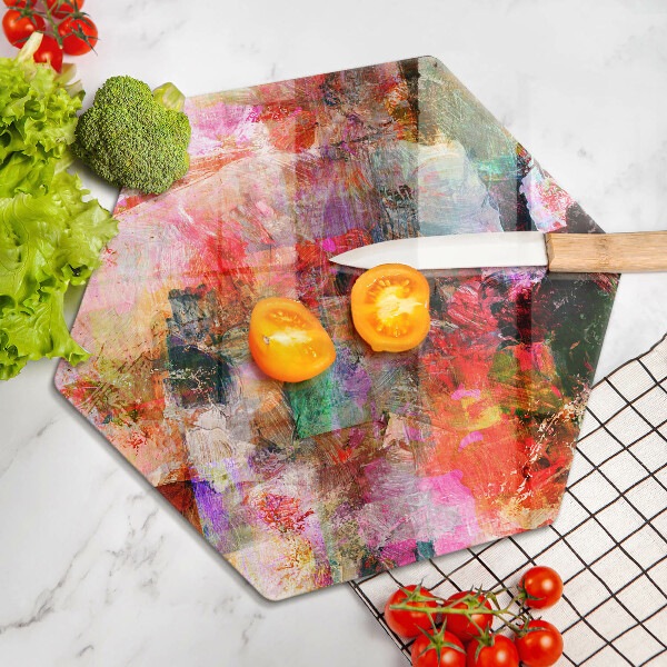 Skärbräda glas sexhörning Måla abstraktion