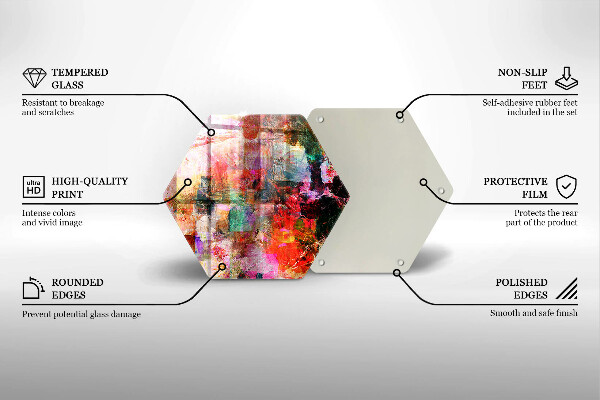 Skärbräda glas sexhörning Måla abstraktion