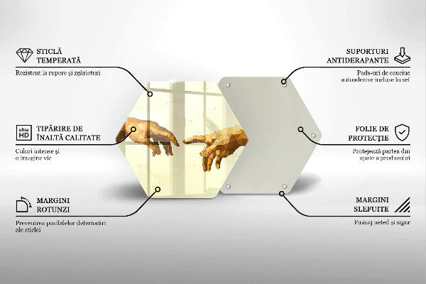 Skärbräda glas sexhörning Skapandet av Adams händer