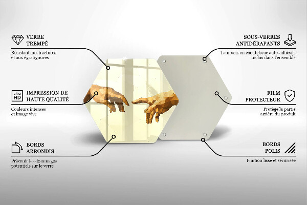 Skärbräda glas sexhörning Skapandet av Adams händer