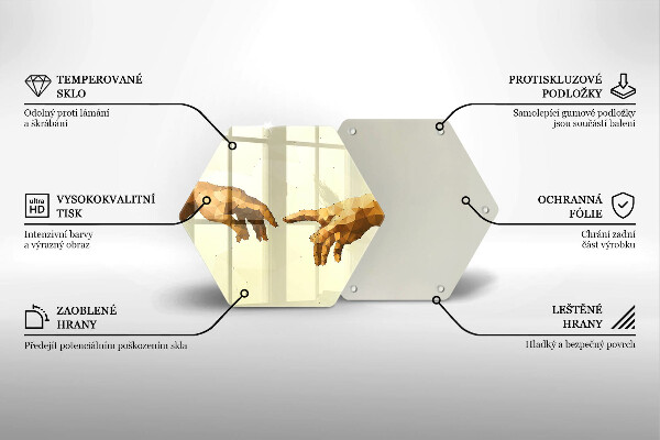 Skärbräda glas sexhörning Skapandet av Adams händer