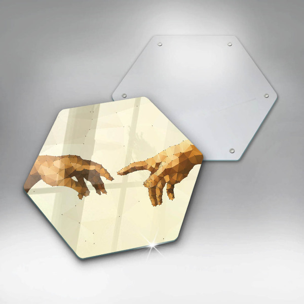 Skärbräda glas sexhörning Skapandet av Adams händer