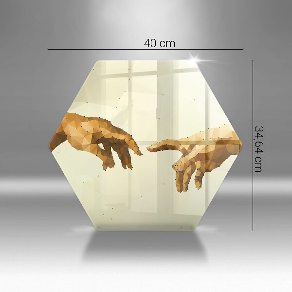 Skärbräda glas sexhörning Skapandet av Adams händer