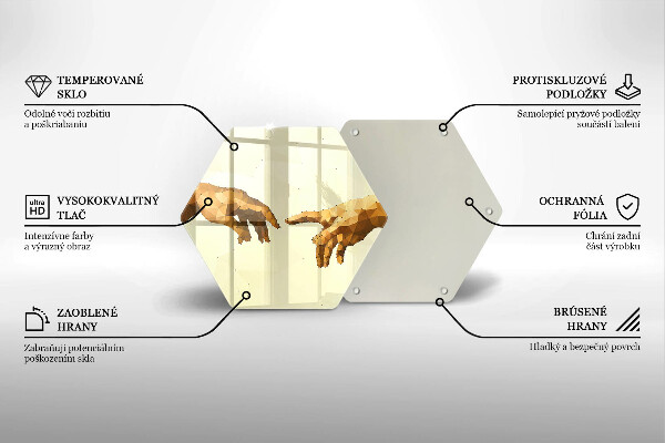 Skärbräda glas sexhörning Skapandet av Adams händer
