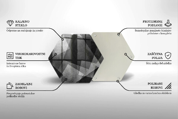 Skärbräda glas sexhörning Geometrisk abstraktion