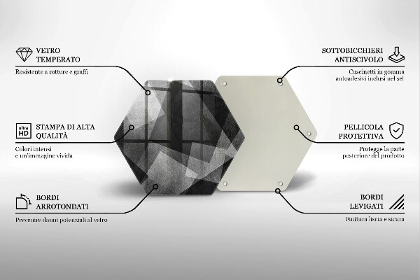 Skärbräda glas sexhörning Geometrisk abstraktion